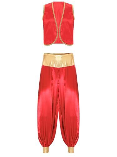 Sxiwei Herren Festliche Arabischer Prinz Set Ärmellose Weste Tops + Hose Glänzende Sultan Erwachsenenkostüm Burgund&Burgund XL Sxiwei Herren Festliche Arabischer Prinz Set Ärmellose Weste Tops + Hose Glänzende Sultan Erwachsenenkostüm Burgund&Burgund XL von Sxiwei