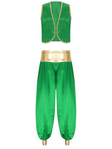 Sxiwei Herren Festliche Arabischer Prinz Set Ärmellose Weste Tops + Hose Glänzende Sultan Erwachsenenkostüm Grün&Grün M Sxiwei Herren Festliche Arabischer Prinz Set Ärmellose Weste Tops + Hose Glänzende Sultan Erwachsenenkostüm Grün&Grün M von Sxiwei