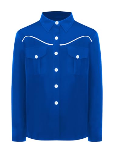 Sxiwei Kinder Junge Westernhemd Umlegekragen Langarm Shirts mit Knöpfen Cowboy Wilder Westen Jacket Karneval Fasching Outfit Blau 134-140 Sxiwei Kinder Junge Westernhemd Umlegekragen Langarm Shirts mit Knöpfen Cowboy Wilder Westen Jacket Karneval Fasching Outfit Blau 134-140 von Sxiwei