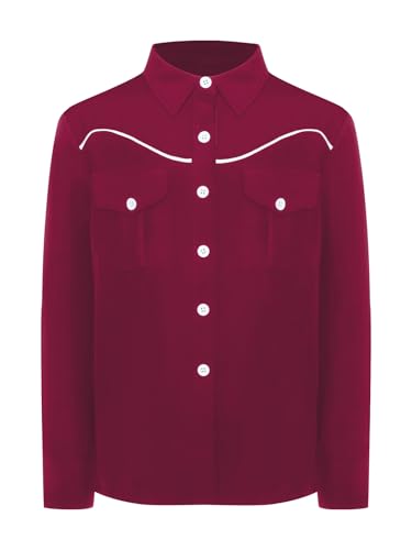 Sxiwei Kinder Junge Westernhemd Umlegekragen Langarm Shirts mit Knöpfen Cowboy Wilder Westen Jacket Karneval Fasching Outfit Rot 146-152 Sxiwei Kinder Junge Westernhemd Umlegekragen Langarm Shirts mit Knöpfen Cowboy Wilder Westen Jacket Karneval Fasching Outfit Rot 146-152 von Sxiwei