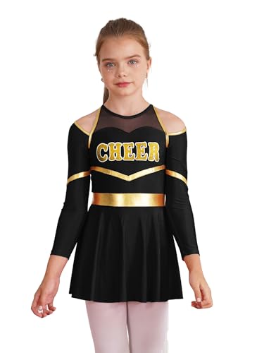 Sxiwei Kinder Mädchen Cheerleading Tanz Outfits Kontrast Farbe Cheer-leader Uniform Langarm TanzKleid Karneval Party Halloween Fasching Schwarz 158-164 Sxiwei Kinder Mädchen Cheerleading Tanz Outfits Kontrast Farbe Cheer-leader Uniform Langarm TanzKleid Karneval Party Halloween Fasching Schwarz 158-164 von Sxiwei