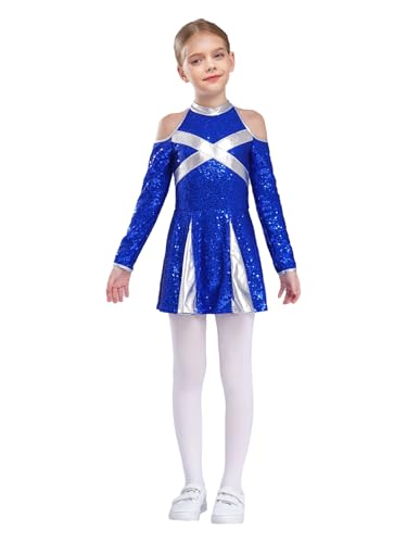 Sxiwei Mädchen Cheerleading Kostüm Lange Ärmel Tanzkleid Cheerleading Kleid Mit Pailletten Schuluniform Karneval Halloween Weihnachtsfest Blau 170 Sxiwei Mädchen Cheerleading Kostüm Lange Ärmel Tanzkleid Cheerleading Kleid Mit Pailletten Schuluniform Karneval Halloween Weihnachtsfest Blau 170 von Sxiwei