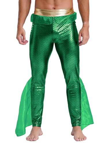 Sxiwei Metallic Hose Herren Meerjungfrau Hose König der Meere Kostüm Hohe Taille Fischschuppen Druck Lang Strumpfhosen Karneval Cosplay Grün L Sxiwei Metallic Hose Herren Meerjungfrau Hose König der Meere Kostüm Hohe Taille Fischschuppen Druck Lang Strumpfhosen Karneval Cosplay Grün L von Sxiwei