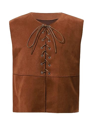 Sxiwei Mittelalter Pirate Weste Jungen Kinder Vinatge Renaissance Victorian ÄrmellosTank Top Gothic Viking Steampunk Cosplay Mantel Dunkelbraun 170-176 Sxiwei Mittelalter Pirate Weste Jungen Kinder Vinatge Renaissance Victorian ÄrmellosTank Top Gothic Viking Steampunk Cosplay Mantel Dunkelbraun 170-176 von Sxiwei