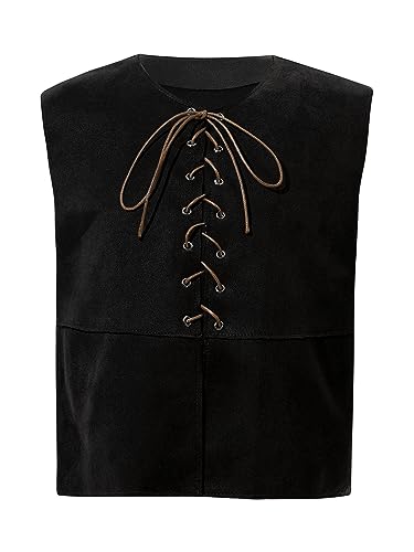 Sxiwei Mittelalter Pirate Weste Jungen Kinder Vinatge Renaissance Victorian ÄrmellosTank Top Gothic Viking Steampunk Cosplay Mantel Schwarz 110-116 Sxiwei Mittelalter Pirate Weste Jungen Kinder Vinatge Renaissance Victorian ÄrmellosTank Top Gothic Viking Steampunk Cosplay Mantel Schwarz 110-116 von Sxiwei