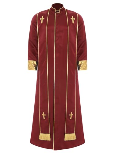 Sxiwei Priester Kostüm Herren Langarm Römisch Katholische Kirche Priester Soutane Robe Erwachsenen Kanzel Kostüm Rot 3XL Sxiwei Priester Kostüm Herren Langarm Römisch Katholische Kirche Priester Soutane Robe Erwachsenen Kanzel Kostüm Rot 3XL von Sxiwei