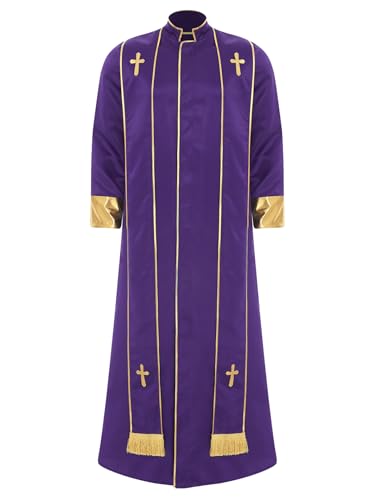 Sxiwei Priester Kostüm Herren Langarm Römisch Katholische Kirche Priester Soutane Robe Erwachsenen Kanzel Kostüm Violett XXL Sxiwei Priester Kostüm Herren Langarm Römisch Katholische Kirche Priester Soutane Robe Erwachsenen Kanzel Kostüm Violett XXL von Sxiwei