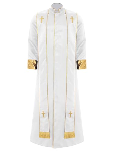 Sxiwei Priester Kostüm Herren Langarm Römisch Katholische Kirche Priester Soutane Robe Erwachsenen Kanzel Kostüm Weiß XXL Sxiwei Priester Kostüm Herren Langarm Römisch Katholische Kirche Priester Soutane Robe Erwachsenen Kanzel Kostüm Weiß XXL von Sxiwei