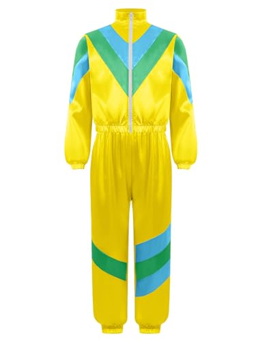 Sxiwei Unisex Jungen Mädchen 70er 80er Jahre Trainingsanzug Glänzend Langarm Oberteil und Lang Hosen Hip Hop Retro Kostüm Gold 158-164 Sxiwei Unisex Jungen Mädchen 70er 80er Jahre Trainingsanzug Glänzend Langarm Oberteil und Lang Hosen Hip Hop Retro Kostüm Gold 158-164 von Sxiwei