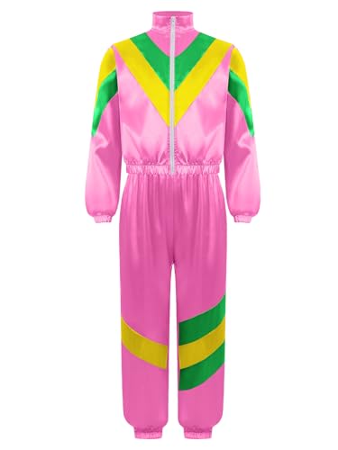Sxiwei Unisex Jungen Mädchen 70er 80er Jahre Trainingsanzug Glänzend Langarm Oberteil und Lang Hosen Hip Hop Retro Kostüm Hot Pink 146-152 Sxiwei Unisex Jungen Mädchen 70er 80er Jahre Trainingsanzug Glänzend Langarm Oberteil und Lang Hosen Hip Hop Retro Kostüm Hot Pink 146-152 von Sxiwei
