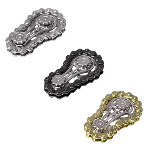 Sxutop 3 Stück Metall Kette Getriebe Fidget Spinner, Kinetische Kette Fidget Spielzeug zum Stressabbau Anti Stress ADHS Sprocket Spielzeug mit Glatten Lagern für Erwachsene Stress Relief Sxutop 3 Stück Metall Kette Getriebe Fidget Spinner, Kinetische Kette Fidget Spielzeug zum Stressabbau Anti Stress ADHS Sprocket Spielzeug mit Glatten Lagern für Erwachsene Stress Relief von Sxutop