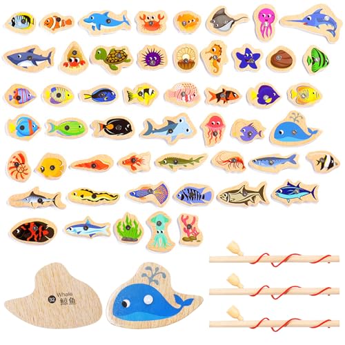 Sxutop 54 Stück Magnetisches Angelspiel Holzspielzeug Angeln Spielzeug Holzpuzzles Lernspielzeug mit Zwei Holz Angelrute Montessori Spielzeug Kinder Geschenk Für Mädchen und Jungen Kinderspiele Sxutop 54 Stück Magnetisches Angelspiel Holzspielzeug Angeln Spielzeug Holzpuzzles Lernspielzeug mit Zwei Holz Angelrute Montessori Spielzeug Kinder Geschenk Für Mädchen und Jungen Kinderspiele von Sxutop