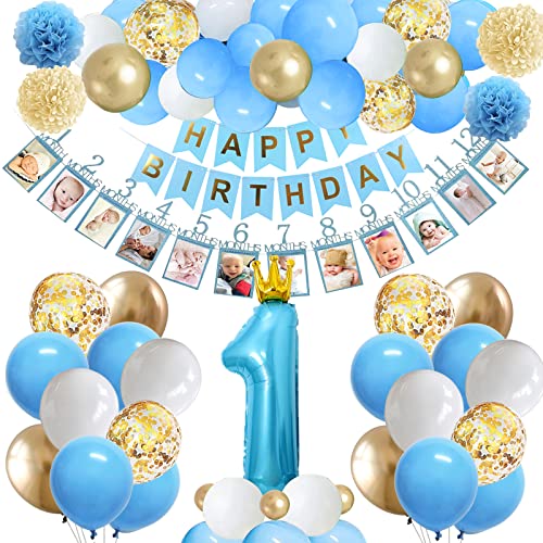 Deko 1. Geburtstag Junge,1. Geburtstag Junge Blau Gold,1. Geburtstag Deko Jungen, Geburtstagsdeko 1 Jahr Junge, Luftballon 1. Geburtstag Deko 1. Geburtstag Junge,1. Geburtstag Junge Blau Gold,1. Geburtstag Deko Jungen, Geburtstagsdeko 1 Jahr Junge, Luftballon 1. Geburtstag von Sxzgea
