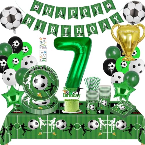 Fussball Geburtstag Deko 7 Jahre,Fussball Partygeschirr Set,Geburtstagsdeko 7 Jahre Junge,Luftballon 7. Geburtstag,Ballons Servietten etc Geburtstags Supplies für Party Kindergeburtstag Deko 16 Gäste Fussball Geburtstag Deko 7 Jahre,Fussball Partygeschirr Set,Geburtstagsdeko 7 Jahre Junge,Luftballon 7. Geburtstag,Ballons Servietten etc Geburtstags Supplies für Party Kindergeburtstag Deko 16 Gäste von Sxzgea