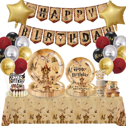 Wizard Geburtstags Deko, Magischer Partygeschirr Set,Wizard Geburtstag Party Geschirr, Magischer Pappteller,Tischdecke,Luftballons für Kindergeburtstag Party Deko Wizard Geburtstags Deko, Magischer Partygeschirr Set,Wizard Geburtstag Party Geschirr, Magischer Pappteller,Tischdecke,Luftballons für Kindergeburtstag Party Deko von Sxzgea
