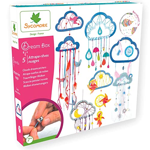 Sycomore CRE2082 Herz Kreatives Kinder-Hobbyset-Traumfänger Wolken-5 Projekte-DIY-Dream Box Collector-Ab 7 Jahren-Sycomore-CRE2082, Mehrfarben von Sycomore