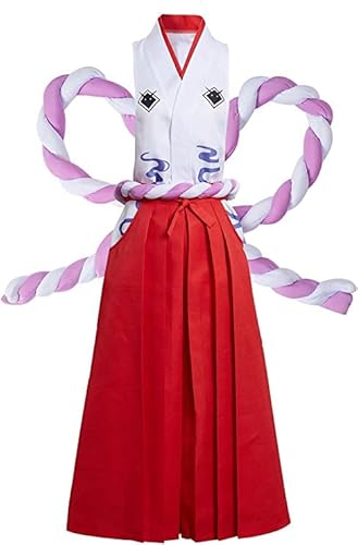 Syedeliso Anime Cosplay Kostüm Yamato Kleid Kimono Outfits Halloween Party Uniform Anzüge mit Großen Taille Seil (Rot,M) von Syedeliso