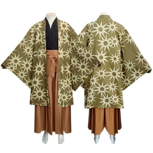 Syedeliso Hagane zuka Hotaru Cosplay Kostüm Dämonen jäger für Kimetsu keine Yaiba Männer Uniform Outfit mit Umhang Halloween Kimono (Grün,M) von Syedeliso