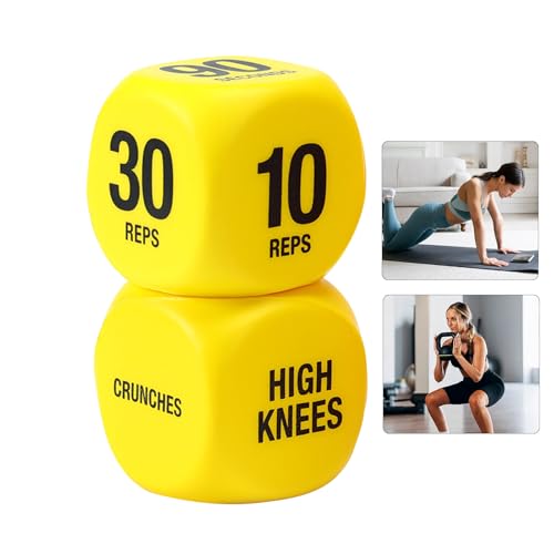 Syengery Fitness-Würfel | 6-Seitiger Fitness Würfel Damenset 2-Teilig - Trainingsgeräte Krafttraining Zubehör für Anfänger Reise Büro Haushalt Outdoor Hotel Fitnessraum von Syengery