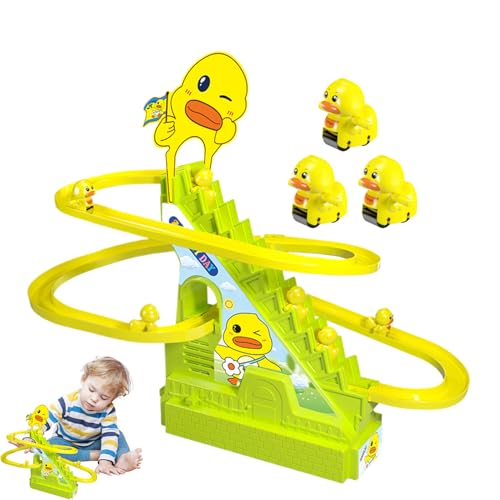 Syengery Schiebet Spielzeugset, elektrische Treppe Kletterstrecke Rutsche - Cartoon Animal Treppenklettern Folienstrecke | Nette Form-Puzzle-Spielsets für Back-to-School-Saison, Halloween, von Syengery