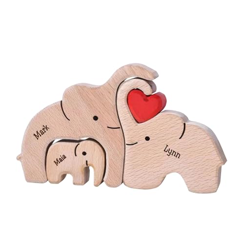 SYFUNLV Personalisiertes Holz Kunstpuzzle der Bärenfamilie,Holz Bär Skulpturen Desktop Ornament,Besonders Holzkunstpuzzle der Tierfamilie,Durchdacht Bär Skulpturen,für Andenken Geschenke (Stil 2) von Syfunlv