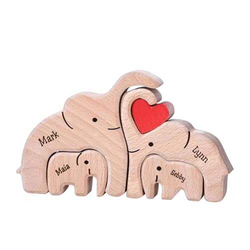 SYFUNLV Personalisiertes Holz Kunstpuzzle der Bärenfamilie,Holz Bär Skulpturen Desktop Ornament,Besonders Holzkunstpuzzle der Tierfamilie,Durchdacht Bär Skulpturen,für Andenken Geschenke (Stil 3) von Syfunlv