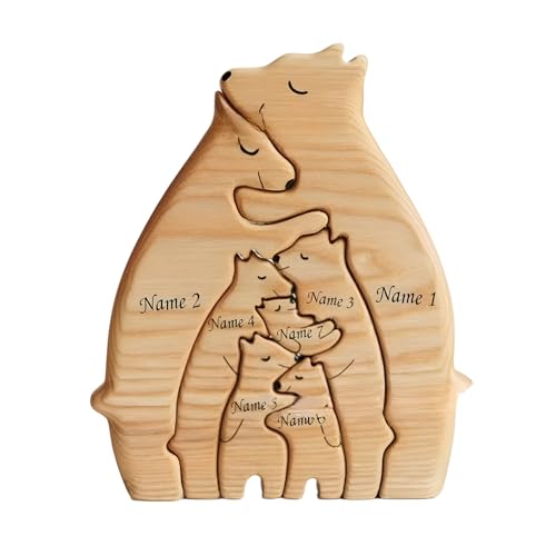SYFUNLV Personalisiertes Holz Kunstpuzzle der Bärenfamilie,Holz Bär Skulpturen Desktop Ornament,Besonders Holzkunstpuzzle der Tierfamilie,Durchdacht Bär Skulpturen,für Andenken Geschenke (Stil 15) SYFUNLV Personalisiertes Holz Kunstpuzzle der Bärenfamilie,Holz Bär Skulpturen Desktop Ornament,Besonders Holzkunstpuzzle der Tierfamilie,Durchdacht Bär Skulpturen,für Andenken Geschenke (Stil 15) von Syfunlv