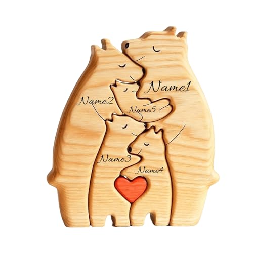 SYFUNLV Personalisiertes Holz Kunstpuzzle der Bärenfamilie,Holz Bär Skulpturen Desktop Ornament,Besonders Holzkunstpuzzle der Tierfamilie,Durchdacht Bär Skulpturen,für Andenken Geschenke (Stil 13) SYFUNLV Personalisiertes Holz Kunstpuzzle der Bärenfamilie,Holz Bär Skulpturen Desktop Ornament,Besonders Holzkunstpuzzle der Tierfamilie,Durchdacht Bär Skulpturen,für Andenken Geschenke (Stil 13) von Syfunlv