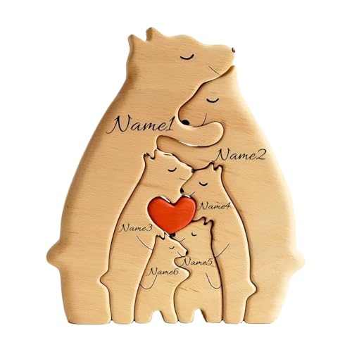 SYFUNLV Personalisiertes Holz Kunstpuzzle der Bärenfamilie,Holz Bär Skulpturen Desktop Ornament,Besonders Holzkunstpuzzle der Tierfamilie,Durchdacht Bär Skulpturen,für Andenken Geschenke (Stil 14) SYFUNLV Personalisiertes Holz Kunstpuzzle der Bärenfamilie,Holz Bär Skulpturen Desktop Ornament,Besonders Holzkunstpuzzle der Tierfamilie,Durchdacht Bär Skulpturen,für Andenken Geschenke (Stil 14) von Syfunlv