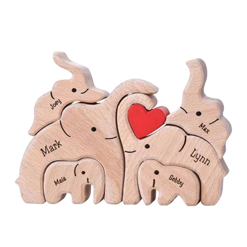 SYFUNLV Personalisiertes Holz Kunstpuzzle der Bärenfamilie,Holz Bär Skulpturen Desktop Ornament,Besonders Holzkunstpuzzle der Tierfamilie,Durchdacht Bär Skulpturen,für Andenken Geschenke (Stil 5) von Syfunlv