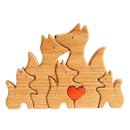 SYFUNLV Personalisiertes Holz Kunstpuzzle der Bärenfamilie,Holz Bär Skulpturen Desktop Ornament,Besonders Holzkunstpuzzle der Tierfamilie,Durchdacht Bär Skulpturen,für Andenken Geschenke (Stil 9) von Syfunlv