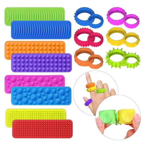 8-Teiliges Fidget Toys Anti Stress Spielzeug Adhs Spielzeug Sensory Toys mit 12-Teiligen Silikon-Sensorik-Ringen, Geeignet zur Verbesserung Konzentration Kindern, Abzubauen und Stress 8-Teiliges Fidget Toys Anti Stress Spielzeug Adhs Spielzeug Sensory Toys mit 12-Teiligen Silikon-Sensorik-Ringen, Geeignet zur Verbesserung Konzentration Kindern, Abzubauen und Stress von Syhdfxknp