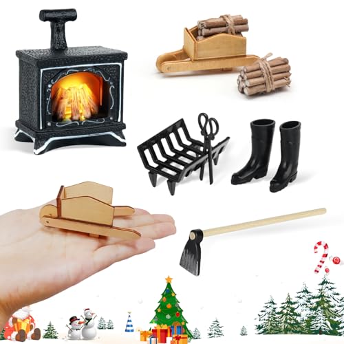Miniatur Wichtel Zubehör 1/12 Puppenhaus Zubehör Wichtel Zubehör Weihnachten Miniatur Led Kamin Puppenhaus Kamin Hacke Gummistiefel Karren Brennholz Brennholz Rack Zubehör Miniatur Puppenhaus Deko Set Miniatur Wichtel Zubehör 1/12 Puppenhaus Zubehör Wichtel Zubehör Weihnachten Miniatur Led Kamin Puppenhaus Kamin Hacke Gummistiefel Karren Brennholz Brennholz Rack Zubehör Miniatur Puppenhaus Deko Set von Syhdfxknp