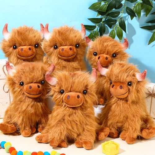 Syhood Niedliche Kuh-Plüschtiere, 25,4 cm, Kuh-Plüschtiere für Kinder, weiches Plüschtier für Bauernhof, Tierliebhaber, Partyzubehör, Geburtstag, weiches Spielzeug, Geschenke für Babys, Jungen von Syhood