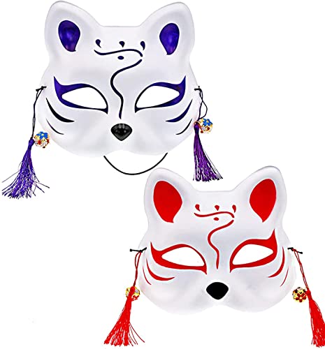 Chic Cat Masks,Schicke Katzenmasken,mit halbem Gesicht Katzenmaske, Kabuki Masken Karneval Dekorationen, Adult Masquerade Party Costume Props Personality Accessories, Maskenparty 2 Stück(Kat A+B) von Sykerout
