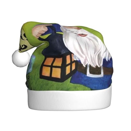 Bunte Zwerge Gedruckt Weihnachtsmütze Santa Hut Für Erwachsene, Xmas Hut Für Neujahr Festliche Party Weihnachten Liefert von Sylale
