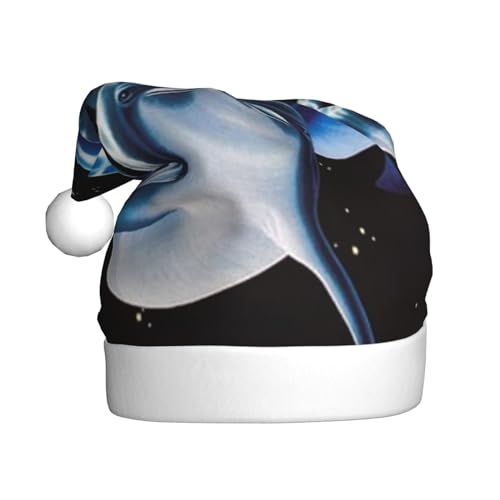Delphin Schwarz Gedruckt Weihnachtsmütze Weihnachtsmütze Weihnachtsmütze Für Erwachsene Xmas Hut Für Neujahr Festliche Party Weihnachten Liefert von Sylale