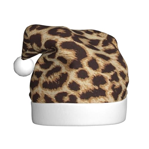 Leopard Muster Gedruckt Weihnachtsmütze Santa Hut Für Erwachsene, Xmas Hut Für Neujahr Festliche Party Weihnachten Liefert von Sylale