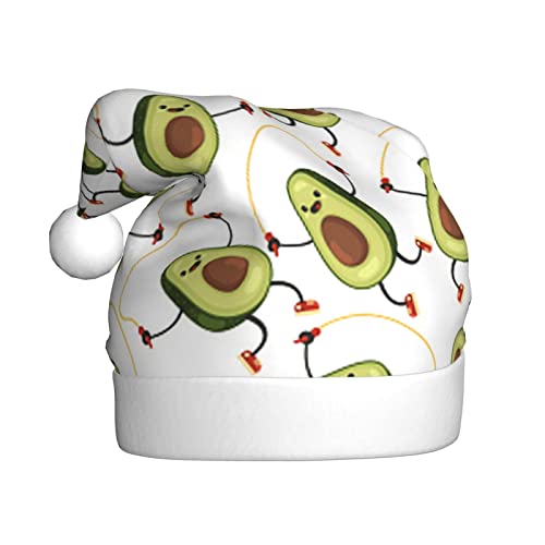 Lustige Cartoon Avocados Gedruckt Weihnachtsmütze Santa Hut Für Erwachsene, Xmas Hut Für Neujahr Festliche Party Weihnachten Liefert von Sylale