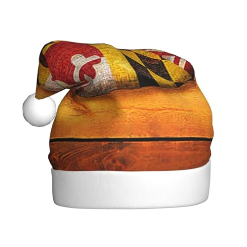 Maryland Flagge Gedruckt Weihnachtsmützen Erwachsene Xmas Hut Für Weihnachten Geschenke Neujahr Festliche Urlaub von Sylale
