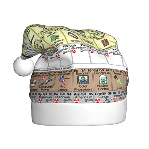 Periodensystem der Elemente Gedruckt Weihnachtsmütze Santa Hut Für Erwachsene, Xmas Hut Für Neujahr Festliche Party Weihnachten Liefert von Sylale
