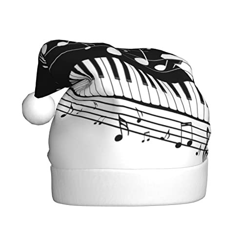 Schwarz Weiß Musik Note Gedruckt Weihnachtsmütze Santa Hut Für Erwachsene, Xmas Hut Für Neujahr Festliche Party Weihnachten Liefert von Sylale