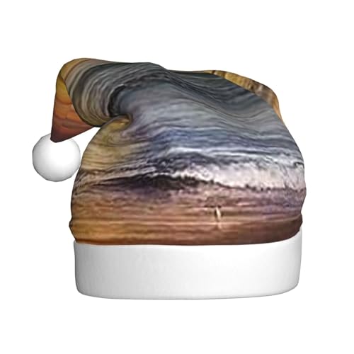 Sunset Beach Printed Christmas Hats Adult Xmas Hat For Christmas Gifts New Year Festive Holiday von Sylale