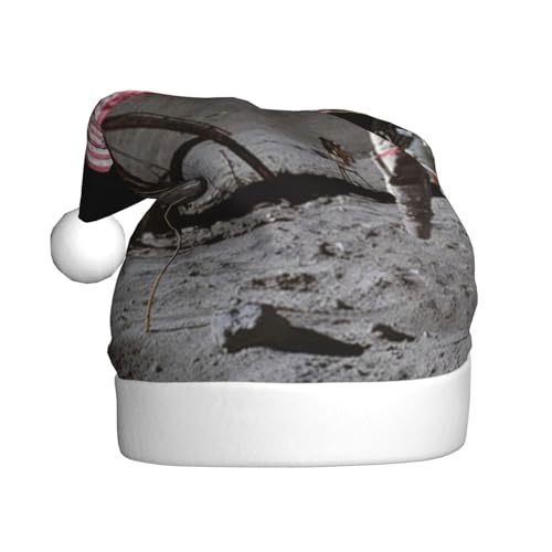 Sylale Astronaut On The Moon Printed Christmas Hats Adult Xmas Hat For Christmas Gifts New Year Festive Holiday von Sylale
