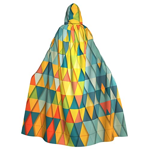 Sylale Buntes Dreieck Unisex Kapuzenumhang Weihnachten Verkleidung Halloween Cosplay Kostüm für Erwachsene Sylale Buntes Dreieck Unisex Kapuzenumhang Weihnachten Verkleidung Halloween Cosplay Kostüm für Erwachsene von Sylale