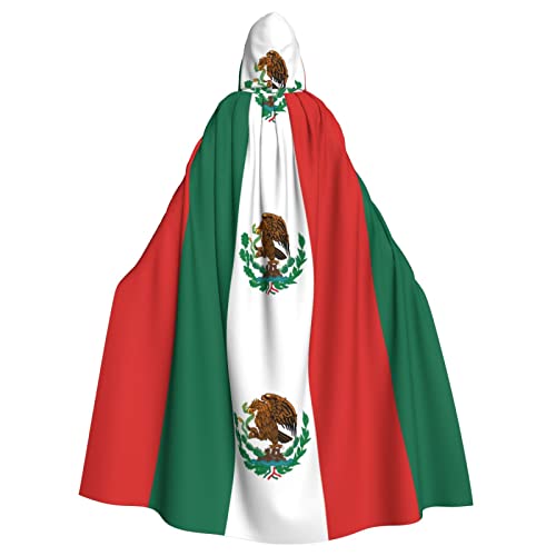 Sylale Kapuzenumhang mit Flagge von Mexiko, Unisex, Erwachsene, Halloween, Cosplay-Kostüm von Sylale
