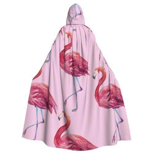 Sylale Kapuzenumhang mit Flamingo-Muster, Unisex, Erwachsene, Halloween, Cosplay-Kostüm von Sylale