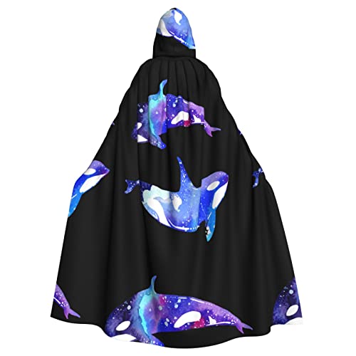 Sylale Orca Killerwal Unisex Kapuzenumhang Weihnachten Verkleidung Halloween Cosplay Kostüm für Erwachsene von Sylale