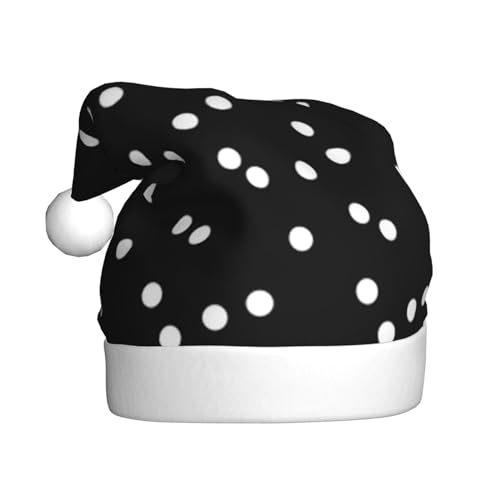 Sylale Schwarz Weiß Polka Dots Gedruckt Weihnachtsmützen Erwachsene Xmas Hut Für Weihnachten Geschenke Neujahr Festliche Urlaub von Sylale
