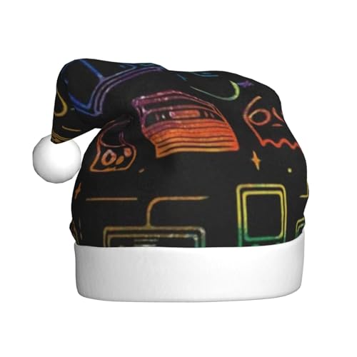 Sylale Spiel Video Gaming Muster Gedruckt Weihnachtsmützen Erwachsene Xmas Hut Für Weihnachten Geschenke Neujahr Festliche Urlaub von Sylale